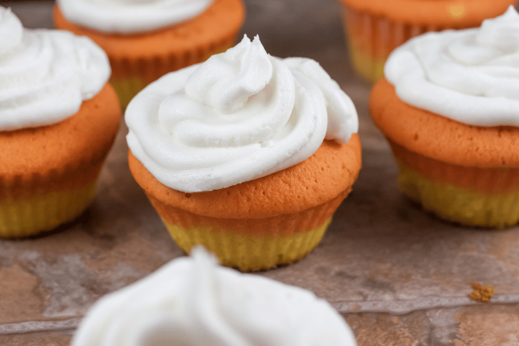 Candy corn cupcakes