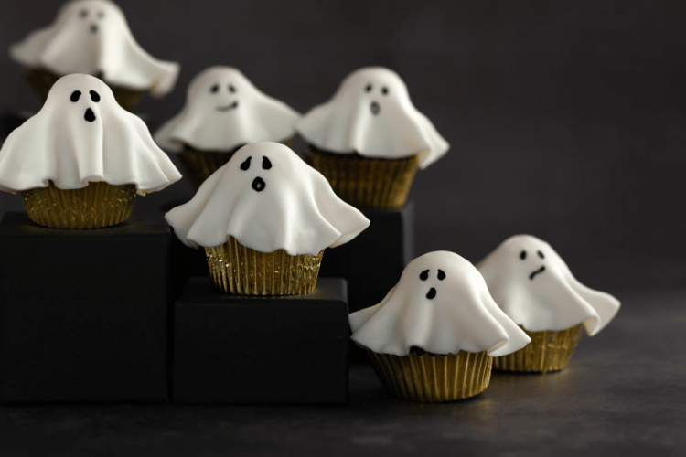 Floating ghost cupcakes