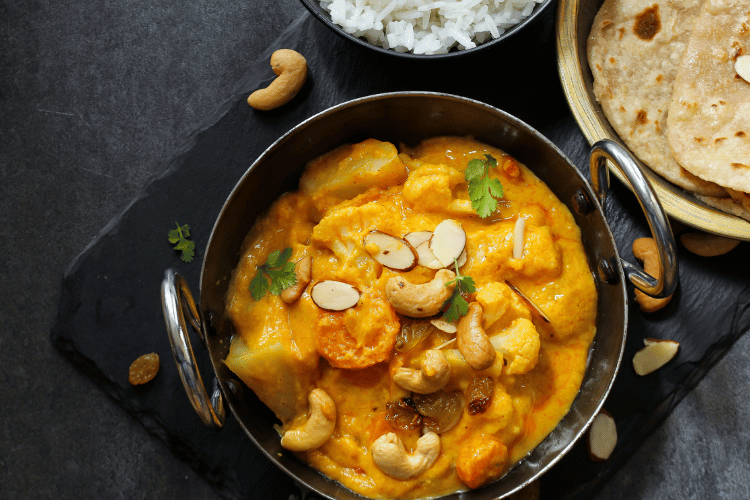 Chapati with vegetable kurma